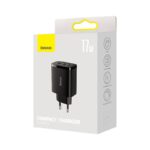 (1449) Sieninis įkroviklis 17W 3xUSB 3.4A, juodas - Image 5