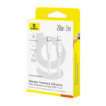 "Kabelis USB C - IP Lightning 2m 20W baltas porėto silikono izoliacija BASEUS