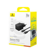 Sieninis įkroviklis Palm 30W USB-C QC3.0 PD3.0 su USB-C kabeliu 1m, juodas - Image 4