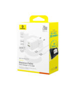 "Sieninis įkroviklis Palm 20W USB + USB-C QC3.0 PD3.0 su USB-C kabeliu 1m, baltas - Image 4