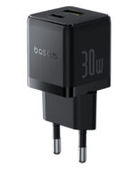 Sieninis įkroviklis Palm 30W USB + USB-C QC3.0 PD3.0 juodas - Image 5