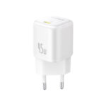 Sieninis įkroviklis PicoGo GaN 45W USB-C QC PD, baltas