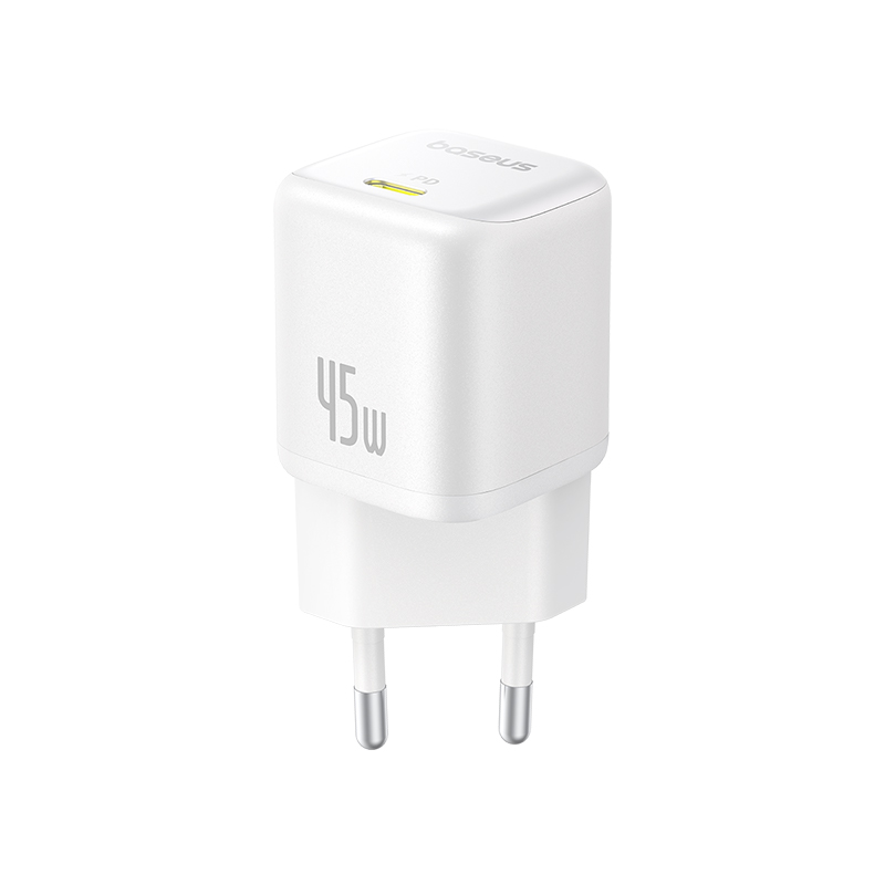 P10176800213-00_2 Sieninis įkroviklis PicoGo GaN 45W USB-C QC PD, baltas - Image 1
