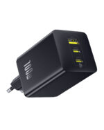 Sieninis įkroviklis EnerFill FE11 100W USB-A + 2xUSB-C QC PD, juodas