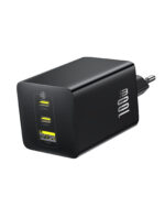 Sieninis įkroviklis EnerFill FE11 100W USB-A + 2xUSB-C QC PD, juodas - Image 2