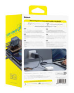Sieninis įkroviklis EnerFill FE11 100W USB-A + 2xUSB-C QC PD, juodas - Image 4