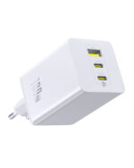 Sieninis įkroviklis EnerFill FE11 100W USB-A + 2xUSB-C QC PD, baltas