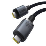 Kabelis USB C - USB C 1.5m 100W USB3.2, 20Gbps, 4K@60Hz Crystal Shine BASEUS, juodas - Image 3