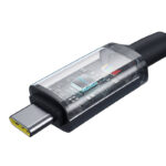 Kabelis USB C - USB C 1.5m 100W USB3.2, 20Gbps, 4K@60Hz Crystal Shine BASEUS, juodas - Image 4