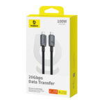 Kabelis USB C - USB C 1.5m 100W USB3.2, 20Gbps, 4K@60Hz Crystal Shine BASEUS, juodas - Image 5