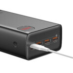 LiPo išorinis akumuliatorius (PowerBank) 40000mAh 22.5W USB + USB-C Adaman juodas BASEUS - Image 4