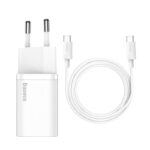 Baseus wall charger Super Si PD 25W 1x USBC white + USB-C - USB-C cable - Image 6