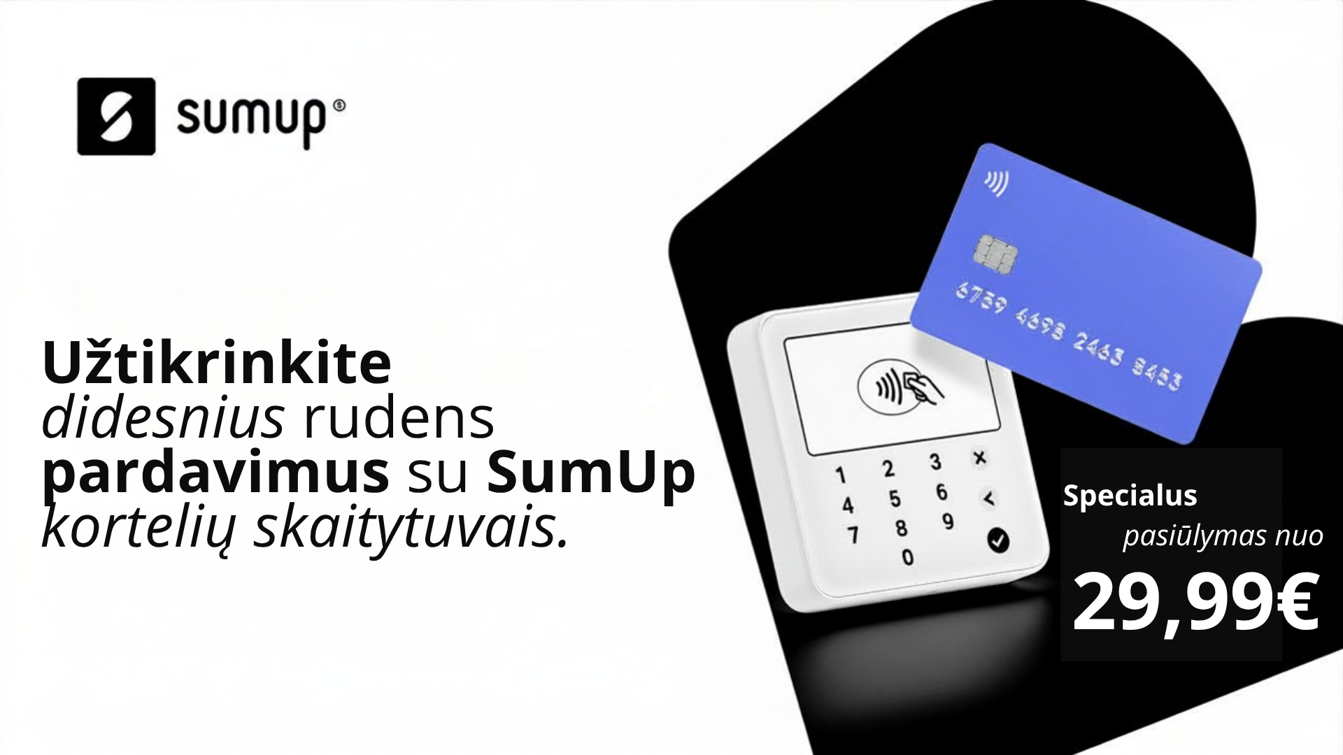 SumUp Solo Lite kortelių skaitytuvas